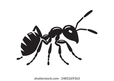 Ant Icon Silhouette Vector Illustration. Isolated On White Background. 