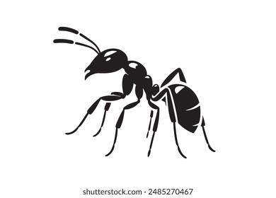 Ant Icon Silhouette Vector Illustration. Isolated On White Background. 