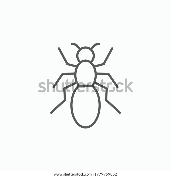 ant icon,\
termite vector, white ant\
illustration