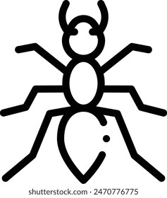 ant icon. Thin Linear Style Design Isolated On White Background