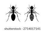 Ant icon vector illustration. Ants clipart design, Ant silhouette.