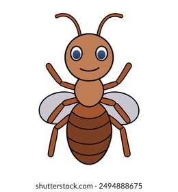 Ant Icon Vector Illustration - Cartoon, Clipart, and Line Art Design