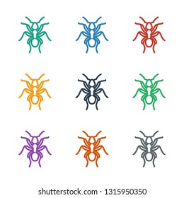 ant icon white background. Editable outline ant icon from animals. Trendy ant icon for web and mobile.