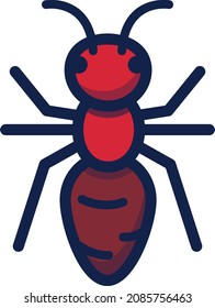Animales planos de diseño de icono de ilustración de hormiga
