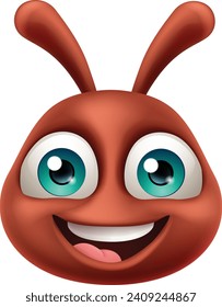 An ant insect bug cute emoticon emoji face cartoon mascot