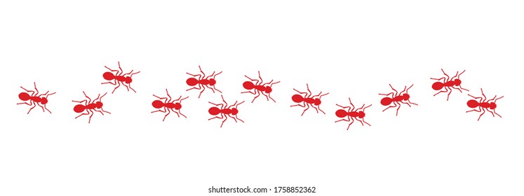 Ant insect, emmet insects Pismire banner Funny vector ants workers icons  A line of worker Arthrpod marching Search Silhouette seamless pattern Representing Teamwork Pest snthill sign Red or black