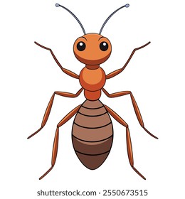 Ant insect flat vector illustration on a white background