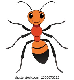 Ant insect flat vector illustration on a white background