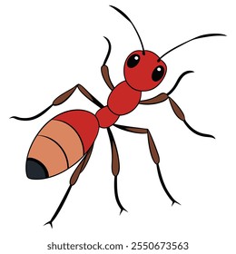 Ant insect flat vector illustration on a white background