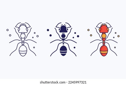 Ant insect illustration vector icon