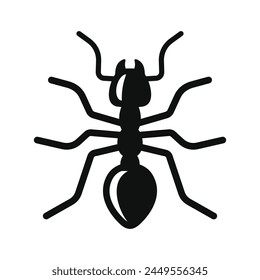 Ant Insect Silhouette on White Background. Vector illustration