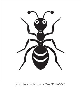 ant insect silhouette vector art illustration on a white background