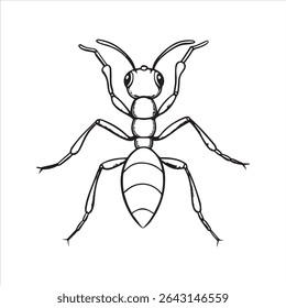ant insect silhouette vector art illustration on a white background