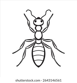 ant insect silhouette vector art illustration on a white background