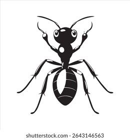 ant insect silhouette vector art illustration on a white background