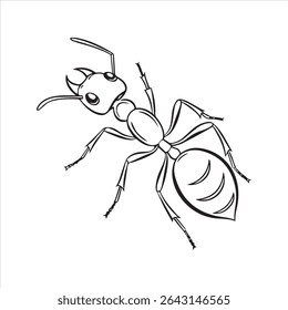ant insect silhouette vector art illustration on a white background