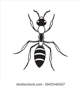 ant insect silhouette vector art illustration on a white background