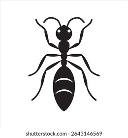 ant insect silhouette vector art illustration on a white background