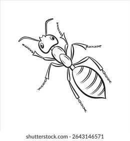 ant insect silhouette vector art illustration on a white background