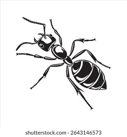 ant insect silhouette vector art illustration on a white background