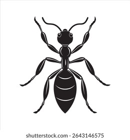 ant insect silhouette vector art illustration on a white background