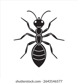 ant insect silhouette vector art illustration on a white background