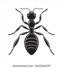 ant insect silhouette vector art illustration on a white background