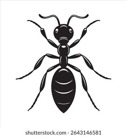 ant insect silhouette vector art illustration on a white background