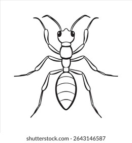 ant insect silhouette vector art illustration on a white background