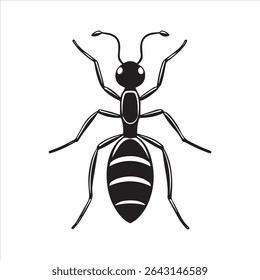 ant insect silhouette vector art illustration on a white background