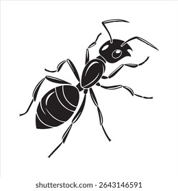 ant insect silhouette vector art illustration on a white background