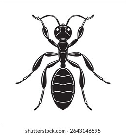 ant insect silhouette vector art illustration on a white background