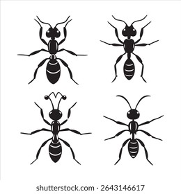 ant insect silhouette vector art illustration on a white background