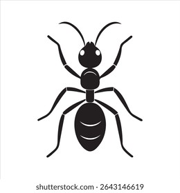 ant insect silhouette vector art illustration on a white background
