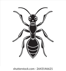 ant insect silhouette vector art illustration on a white background