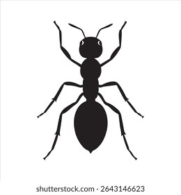 ant insect silhouette vector art illustration on a white background