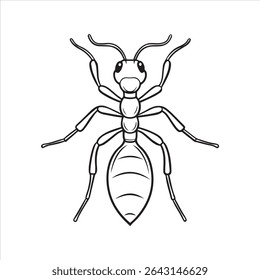 ant insect silhouette vector art illustration on a white background
