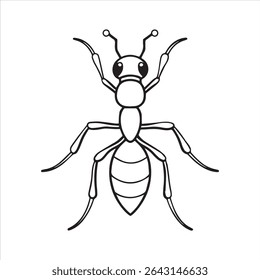 ant insect silhouette vector art illustration on a white background