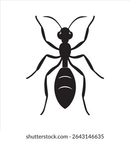 ant insect silhouette vector art illustration on a white background