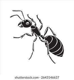 ant insect silhouette vector art illustration on a white background