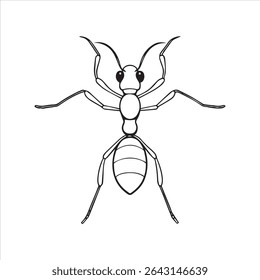 ant insect silhouette vector art illustration on a white background