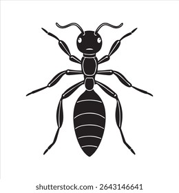 ant insect silhouette vector art illustration on a white background