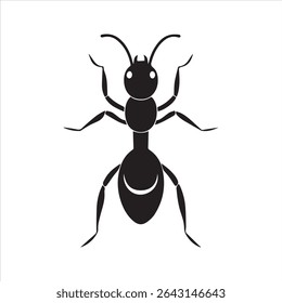 ant insect silhouette vector art illustration on a white background