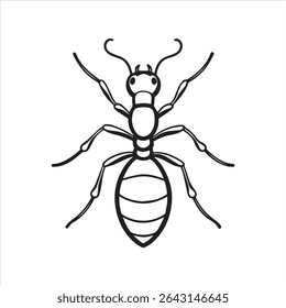 ant insect silhouette vector art illustration on a white background