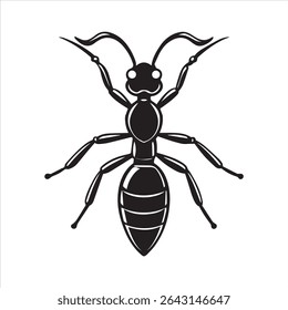 ant insect silhouette vector art illustration on a white background