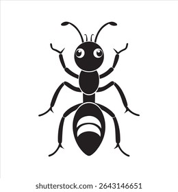 ant insect silhouette vector art illustration on a white background