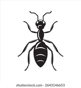 ant insect silhouette vector art illustration on a white background