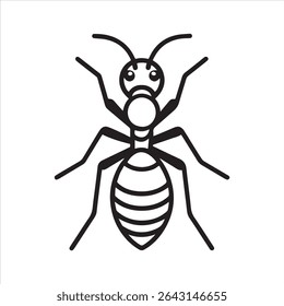 ant insect silhouette vector art illustration on a white background