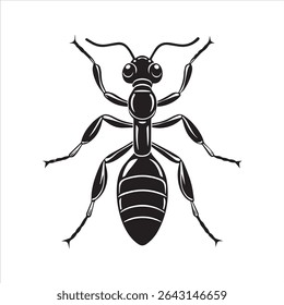 ant insect silhouette vector art illustration on a white background