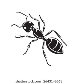 ant insect silhouette vector art illustration on a white background